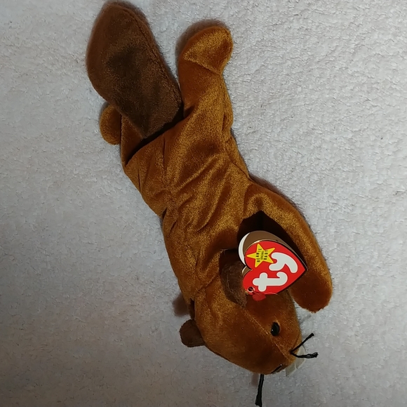 TY " Bucky " Beaver Beanie Baby - Rare w/ tag errors and P.V.C. pellets Retired - Picture 2 of 10